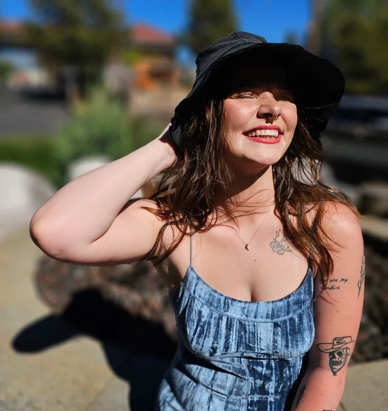 Upcycled Black denim JAX Sun hat