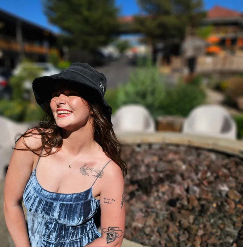 Upcycled Black denim JAX Sun hat