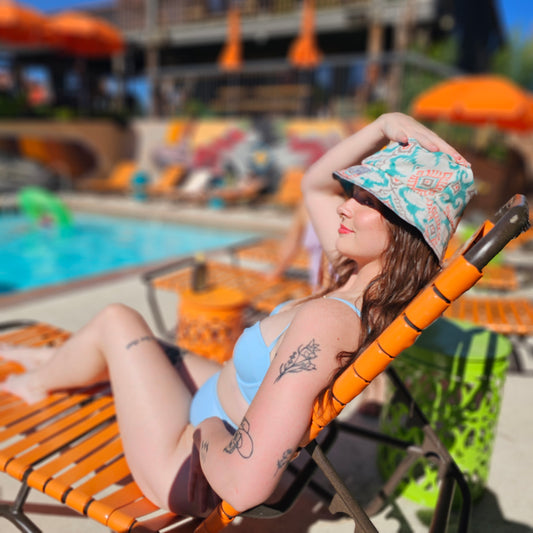 Upcycled Canvas materials turned into an Adult onesize bucket