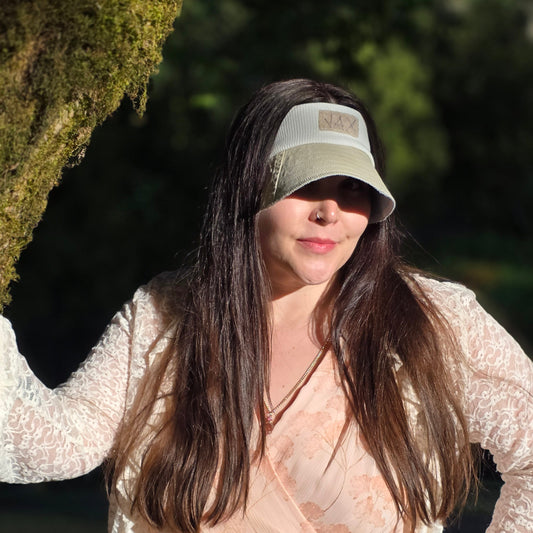 Upcycled Khaki pants reversible Visor