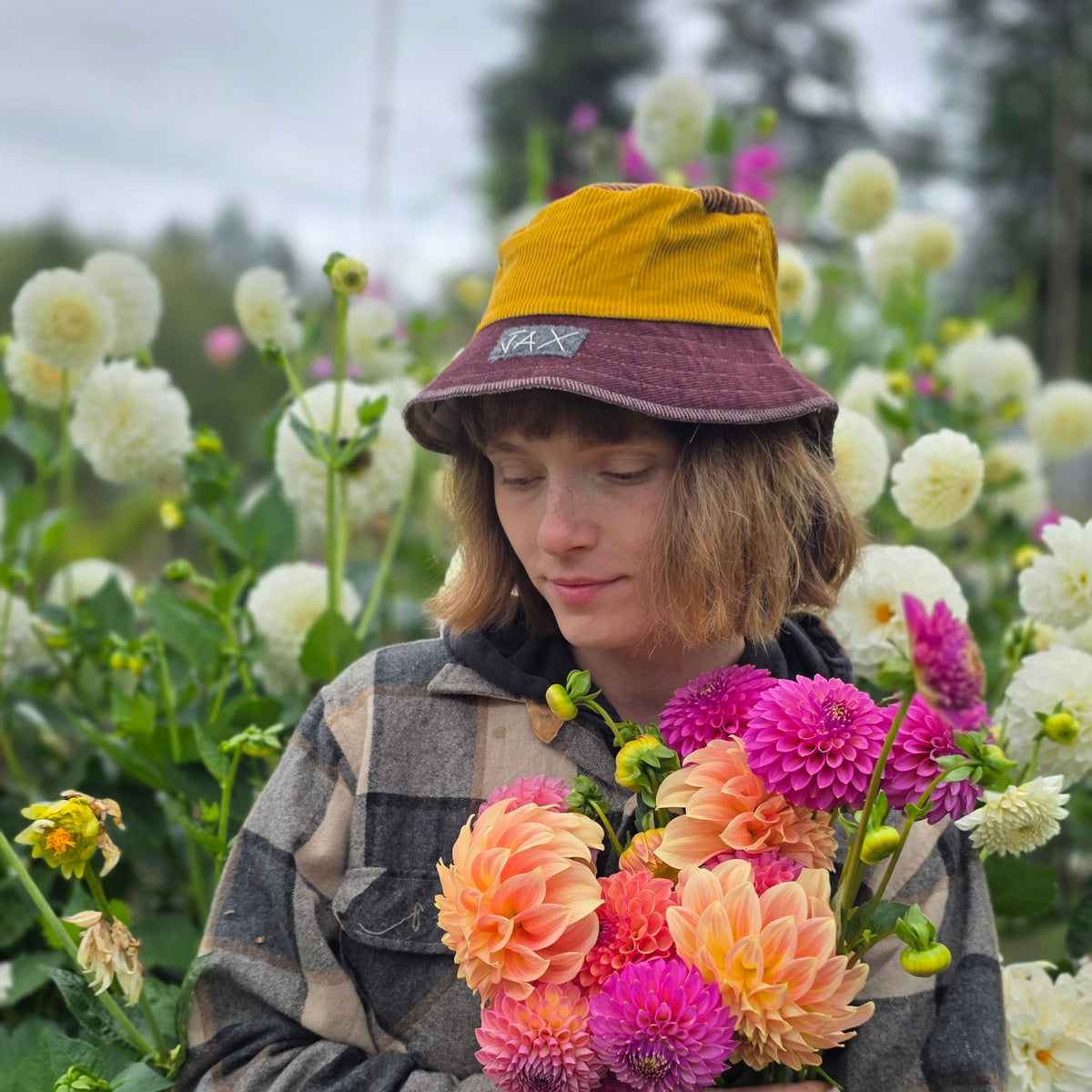 Upcycled Corduroy Pants and Jackets Reversible Bucket