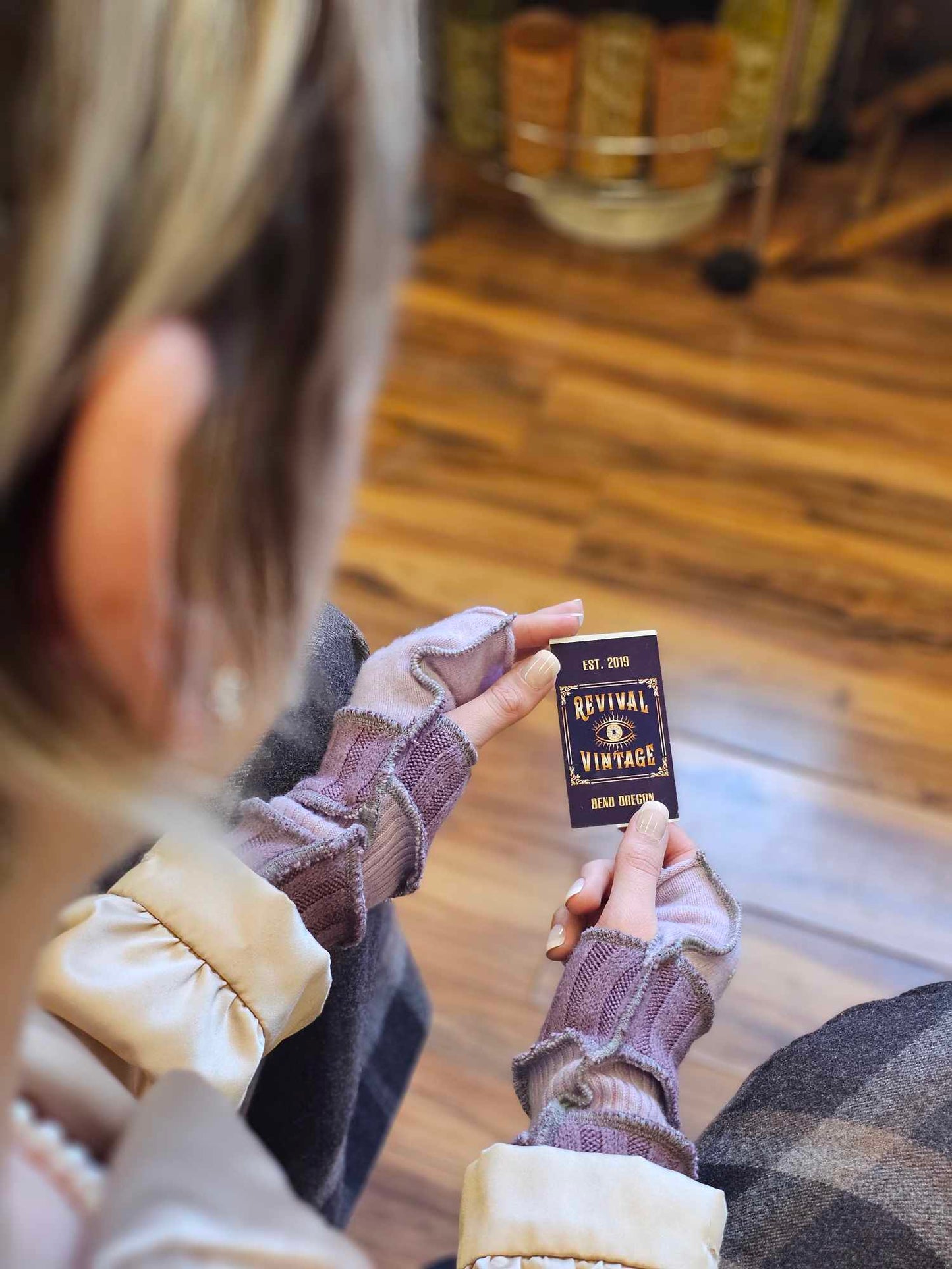 Soft Cashmere Purple mix Jax fingerless gloves