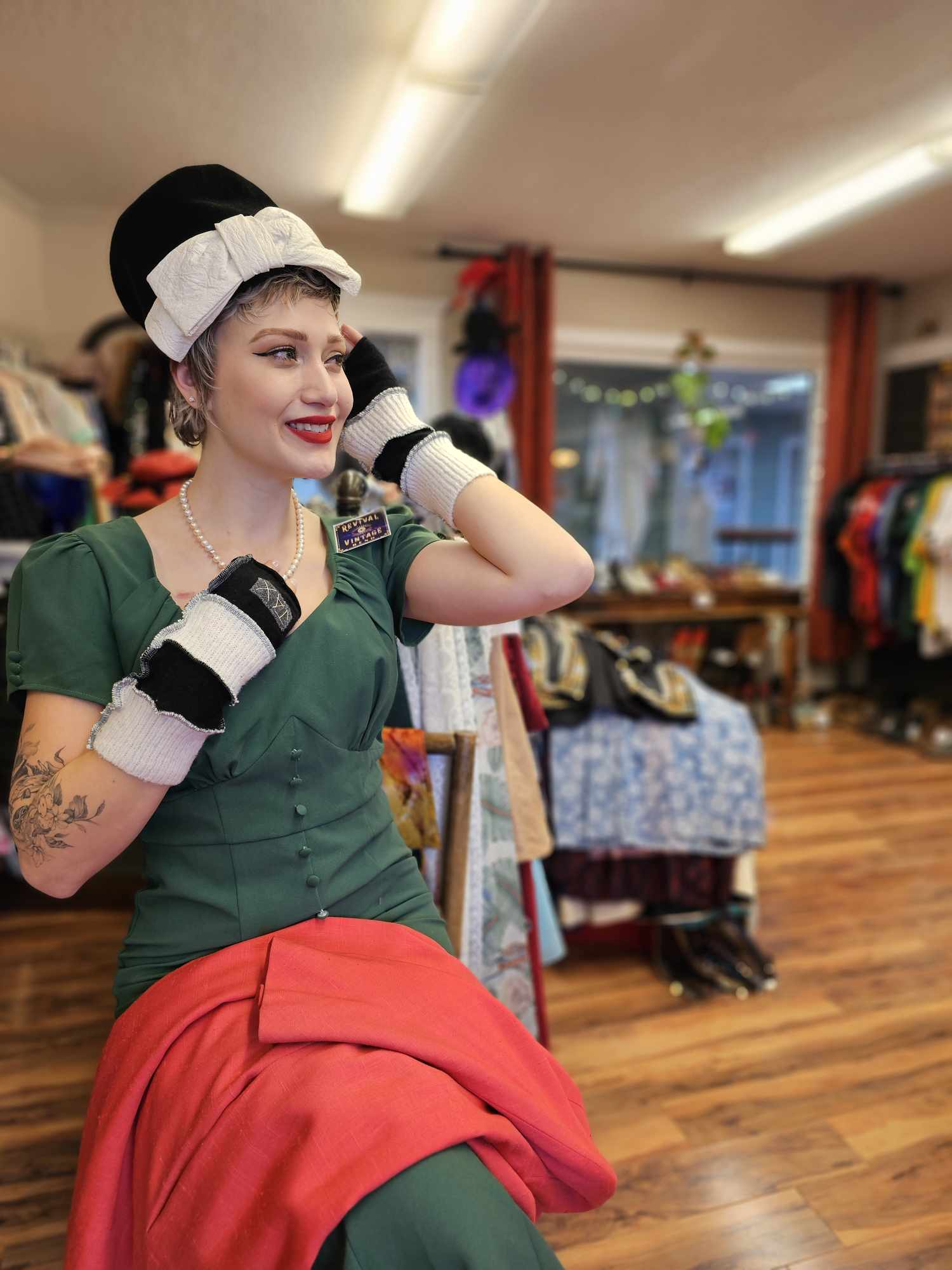 Cream and black upcycled Cashmere fingerless gloves. Rescued and recycled cashmere born again.