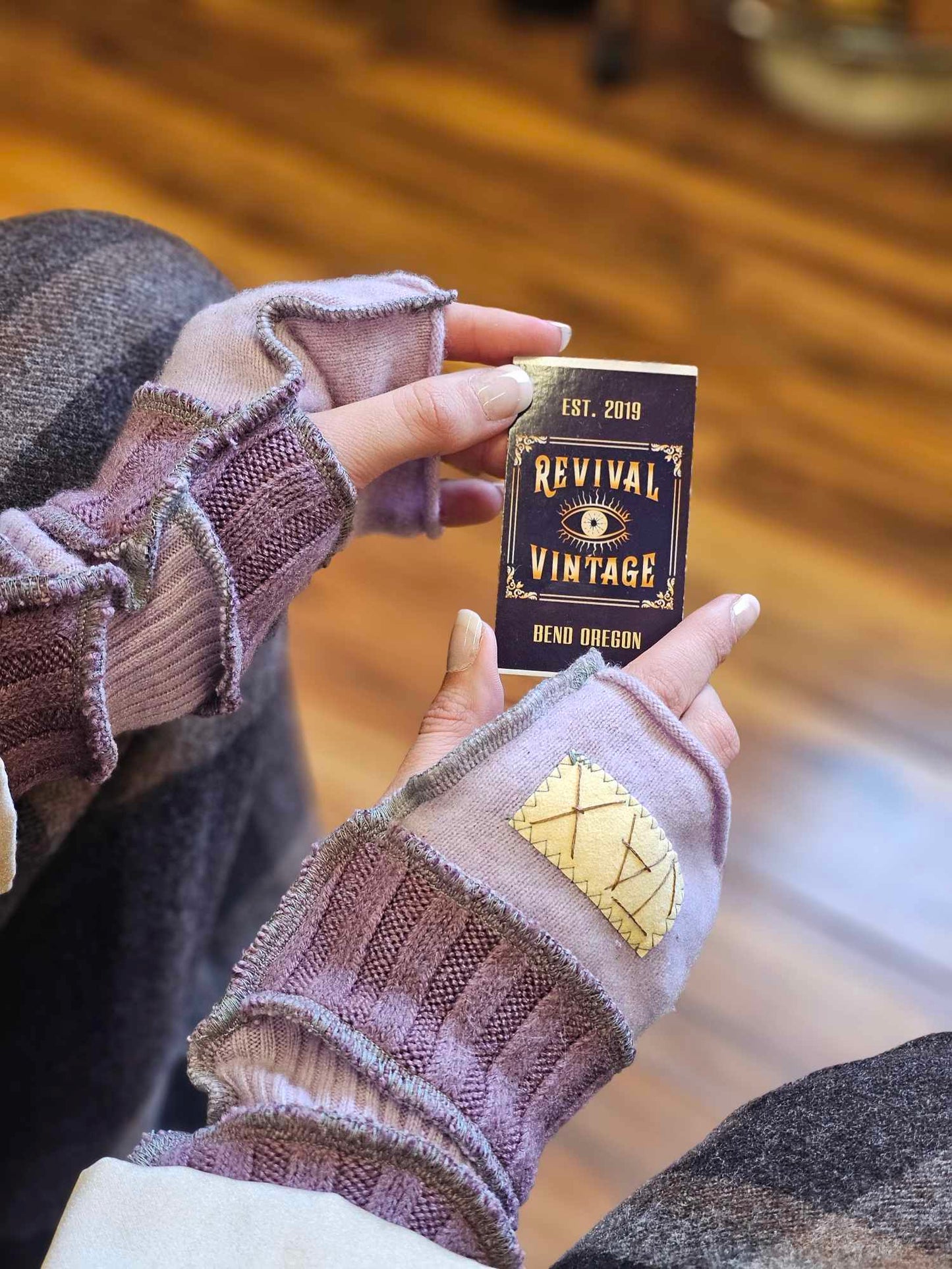 Soft Cashmere Purple mix Jax fingerless gloves