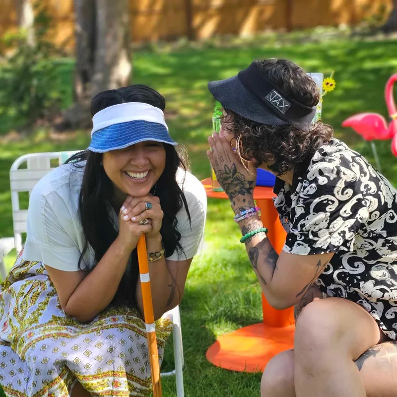 Upcycled Cream Corduroy choose your band Visor
