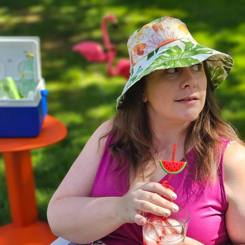 Upcycled print Canvas Sunny leaf JAX Sun hat