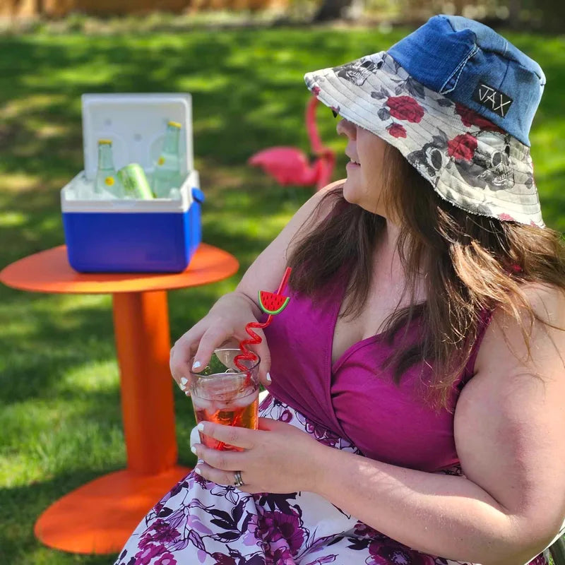 Upcycled Sun hat made with dead stock canvas and Denim. Made in Bend Oregon by Jax Upcycled. jaxhats