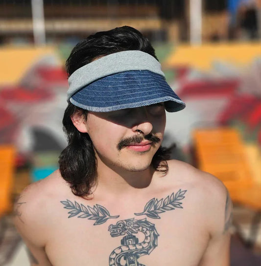 Upcycled Denim jeans choose your band Visor