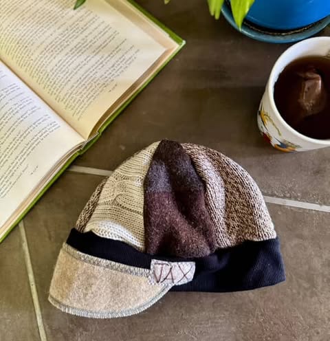 Upcycled Choose your base color sweaters made into a Newsboy cap onesize