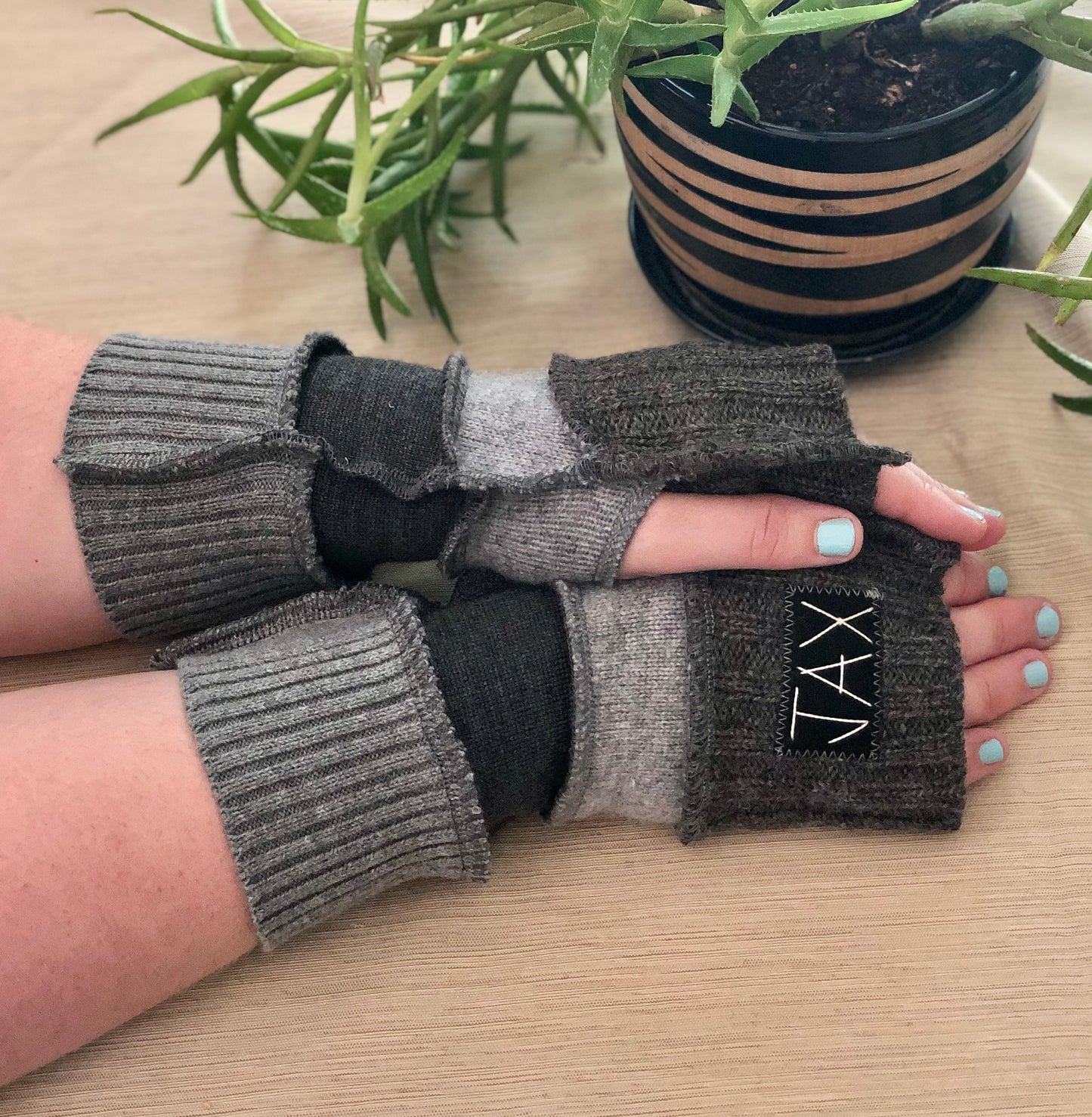 Upcycled Choose the Color sweaters Fingerless texting gloves