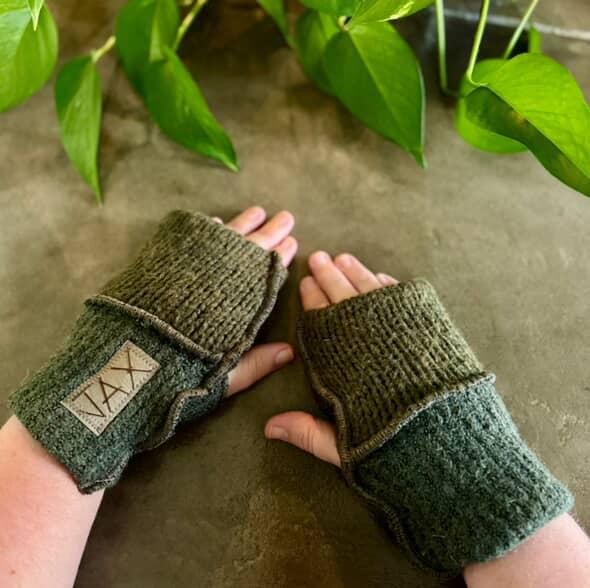 Upcycled Choose the Color sweaters Fingerless texting gloves