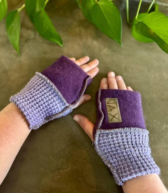 Upcycled Choose the Color sweaters Fingerless texting gloves