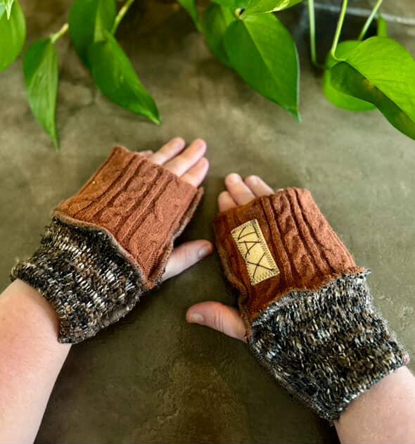 Upcycled Choose the Color sweaters Fingerless texting gloves