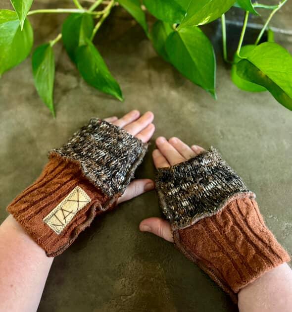 Upcycled Choose the Color sweaters Fingerless texting gloves