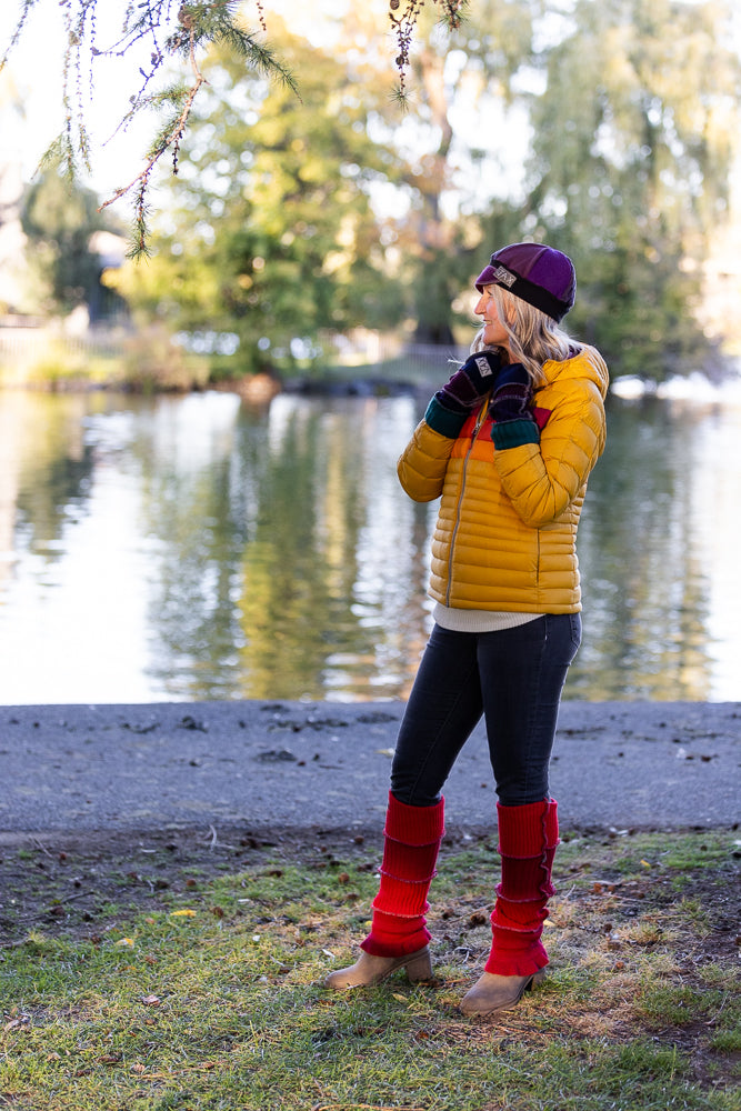Upcycled sweater Red Mix Fall JAX Legwarmer