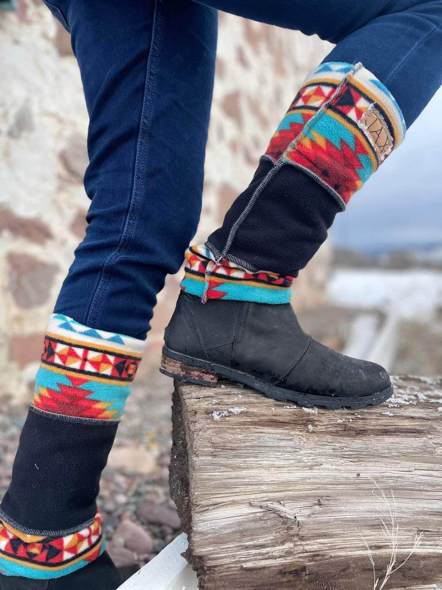 Fleece SouthWest Black JAX Legwarmer