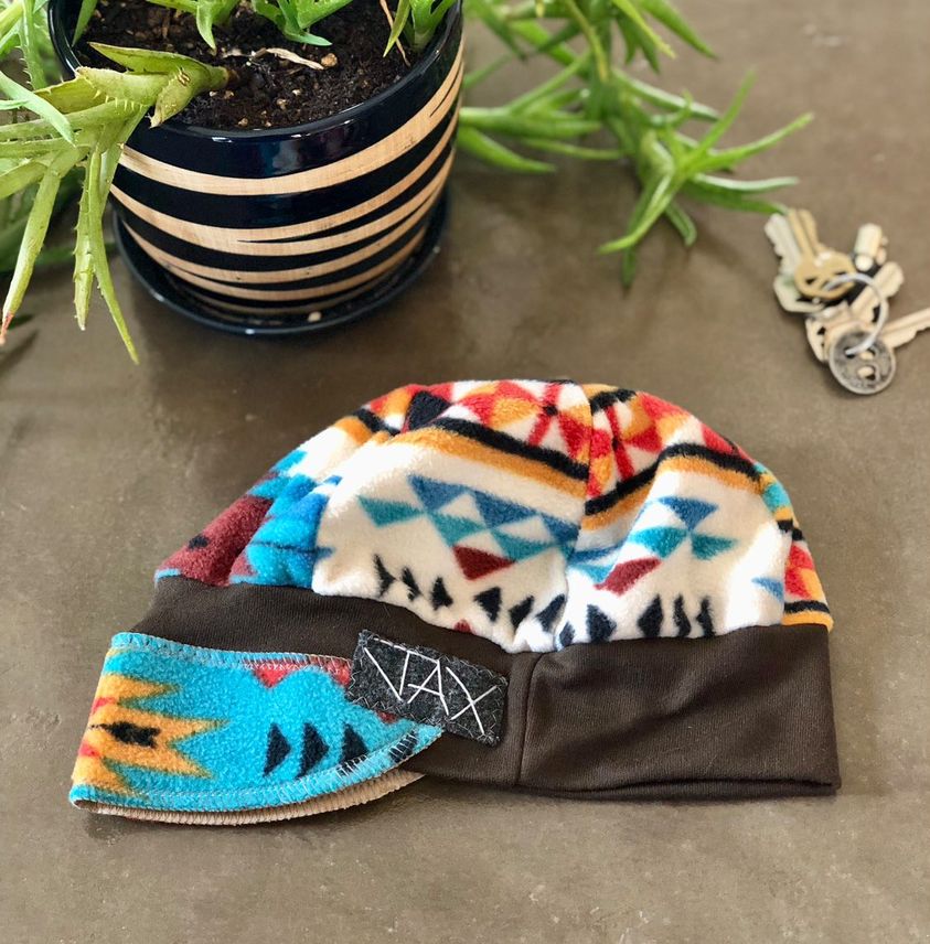 Fleece Teal Southwest with brown band JAX flapper