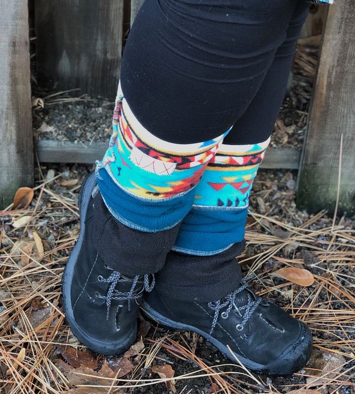 Fleece Teal Black SouthWest JAX Legwarmers