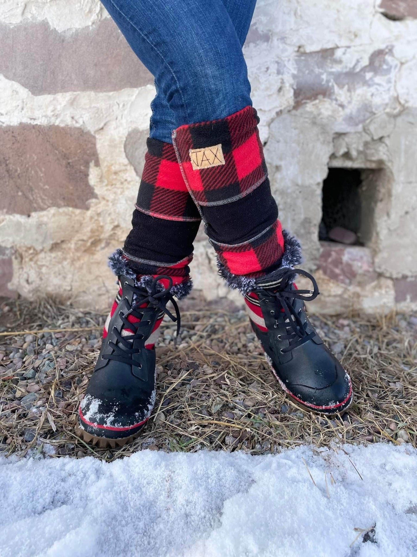 Fleece Buffalo Plaid JAX Legwarmer