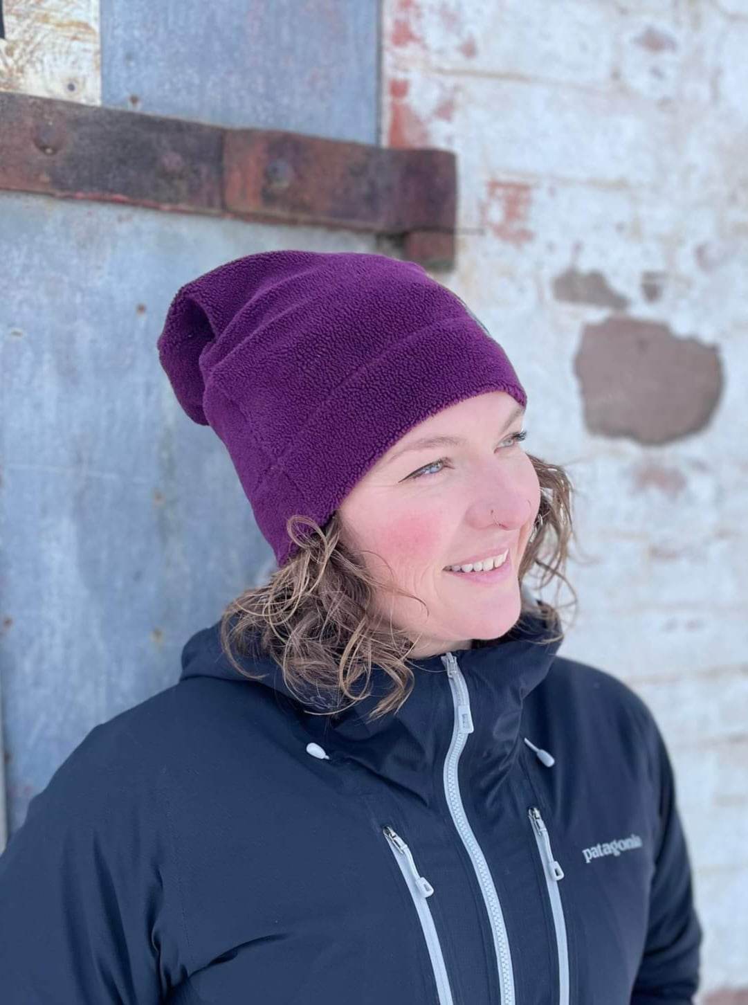 Fleece Purple JAX Slouchie Beanie