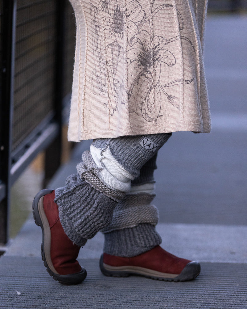 Grey and White Fall JAX Legwarmer