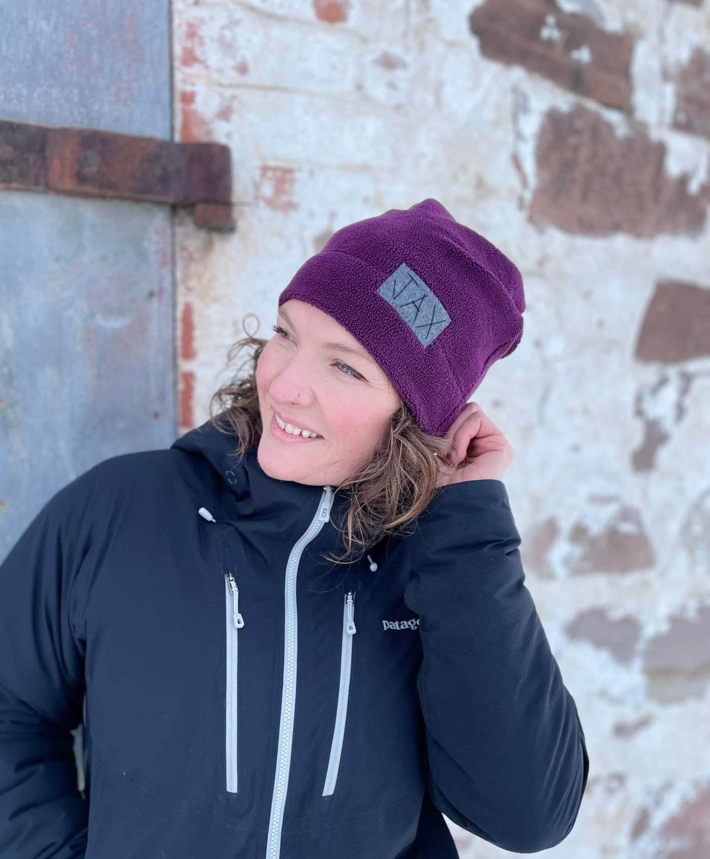 Fleece Purple JAX Slouchie Beanie