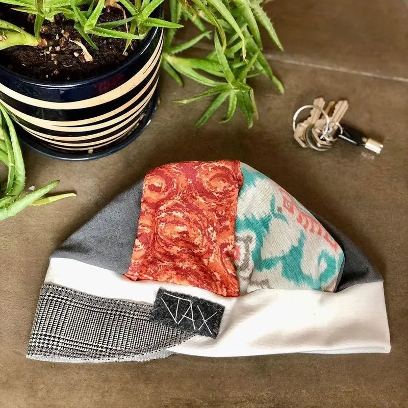 Spring orange fun-cicle upcycled Newsboy cap