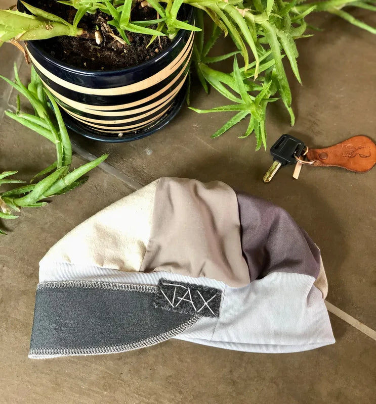 Cream and grey business suit upcycled Newsboy cap