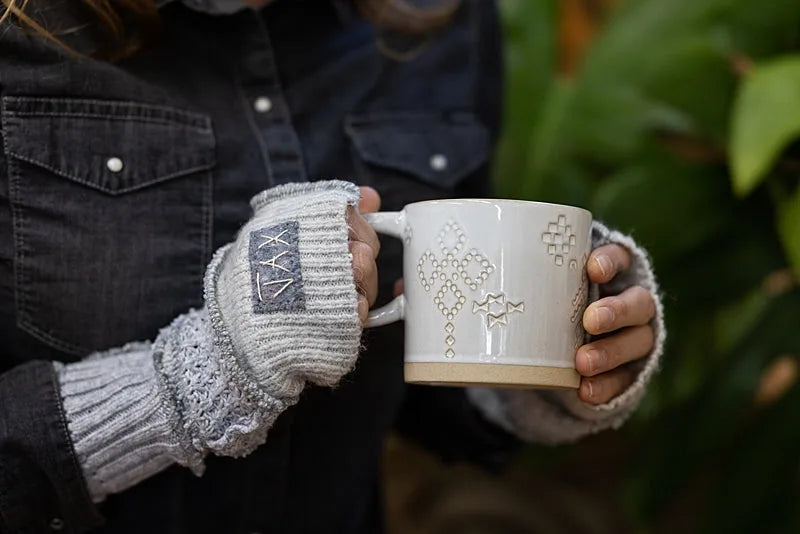 Light Grey soft sweater Jax texting gloves