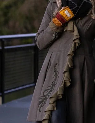 Upcycled Fall mix Orange, maroon sweaters Fingerless gloves