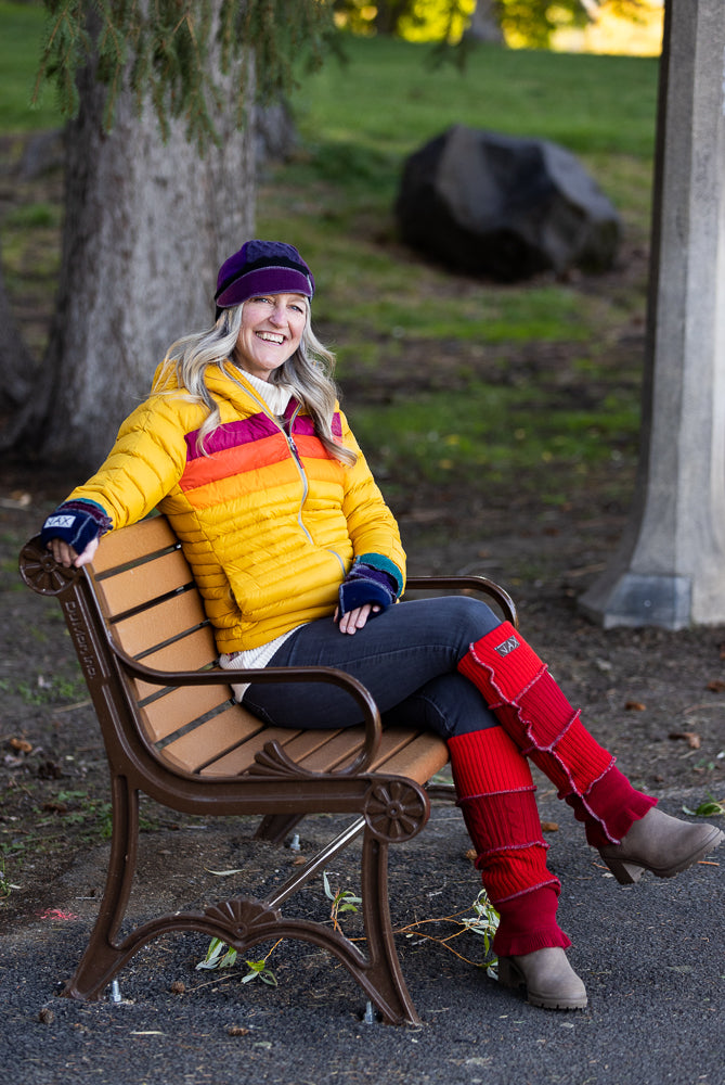 Upcycled sweater Red Mix Fall JAX Legwarmer