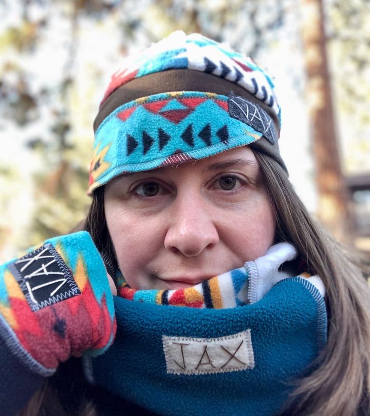 Fleece Teal Southwest with brown band JAX flapper