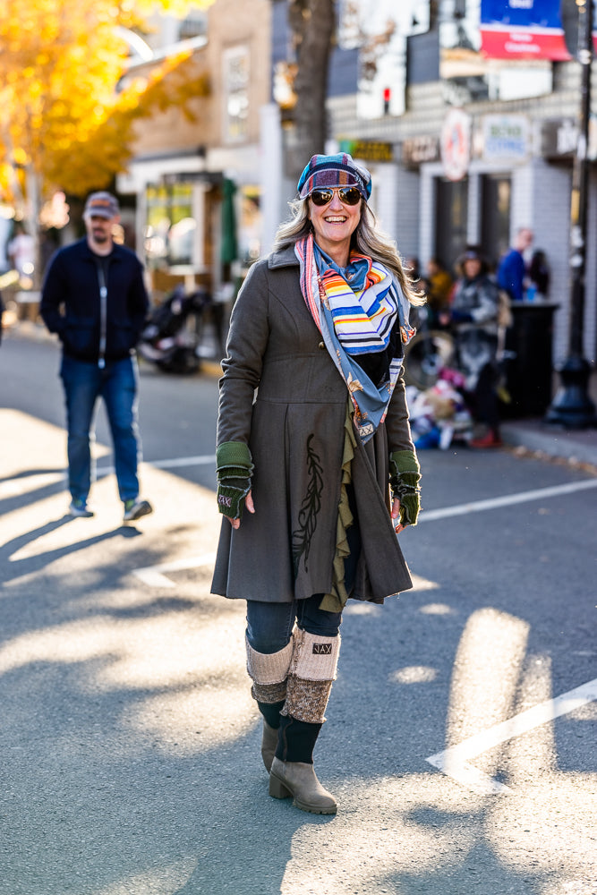 Upcycled Mix Fall wool flannel midweight Newsboy cap