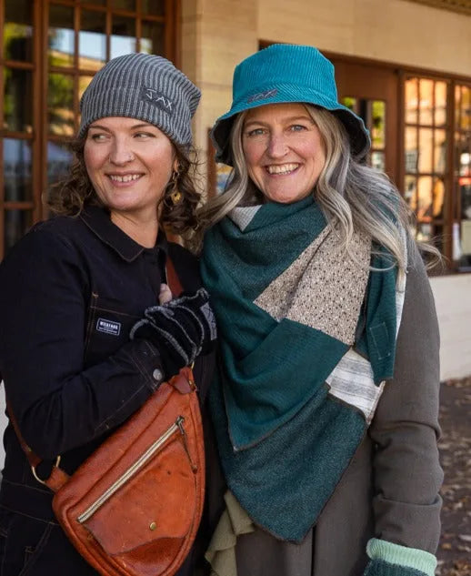 Upcycled Grey Ribbed JAX Slouchie Beanie