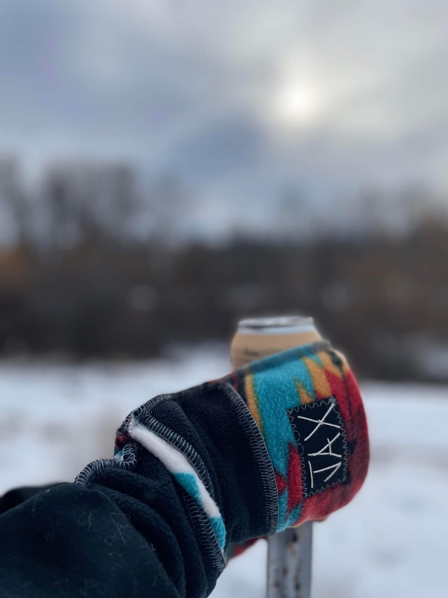 South West Teal Black JAX fingerless gloves