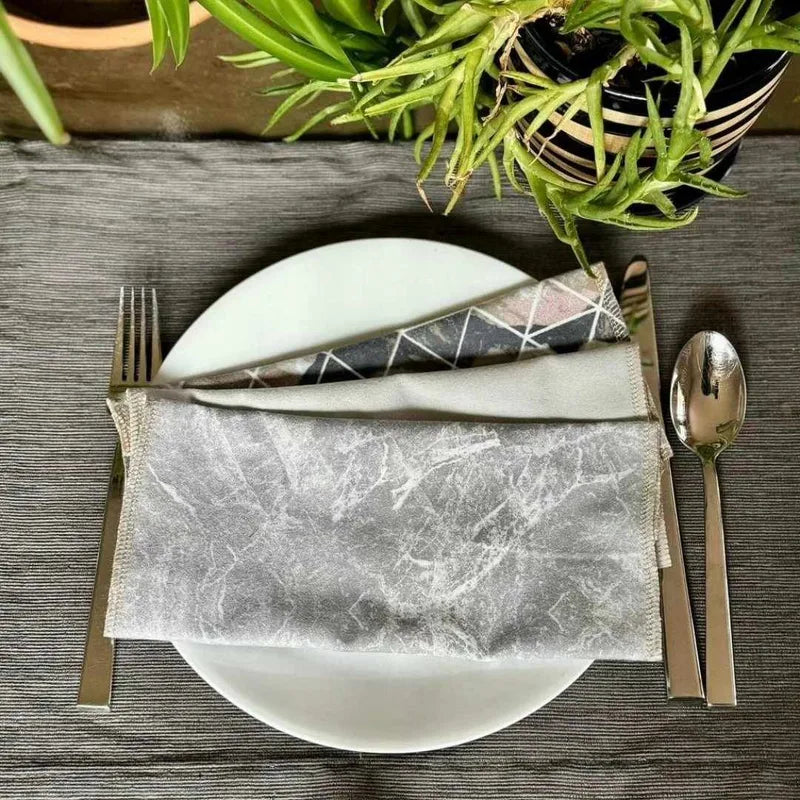 Grey marble Mountains Washable papertowels 6 pack