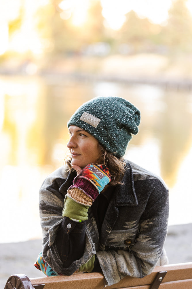 Upcycled Fall mix sweaters Fingerless texting gloves