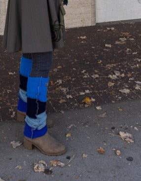 Upcycled sweater Blues Fall JAX Legwarmer