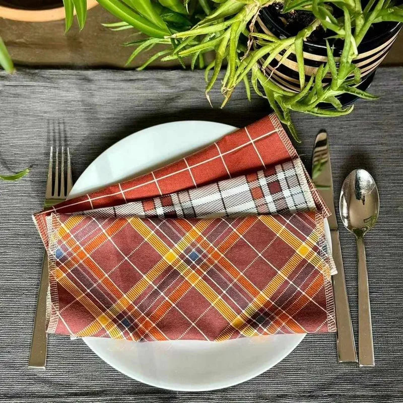 Mixed Plaids Washable papertowels 6 pack