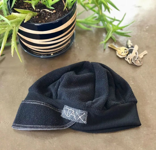 Fleece Plain Black JAX Newsboy cap