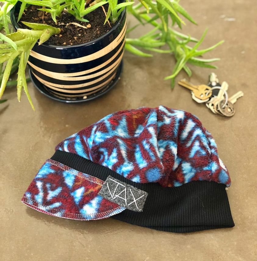Fleece Teal Aztec with black JAX flapper