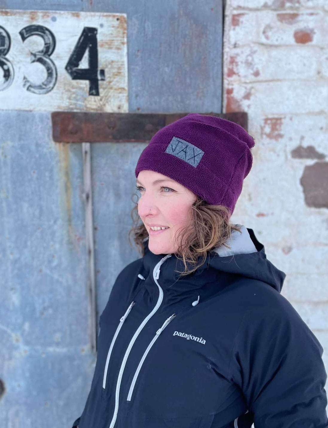 Fleece Purple JAX Slouchie Beanie
