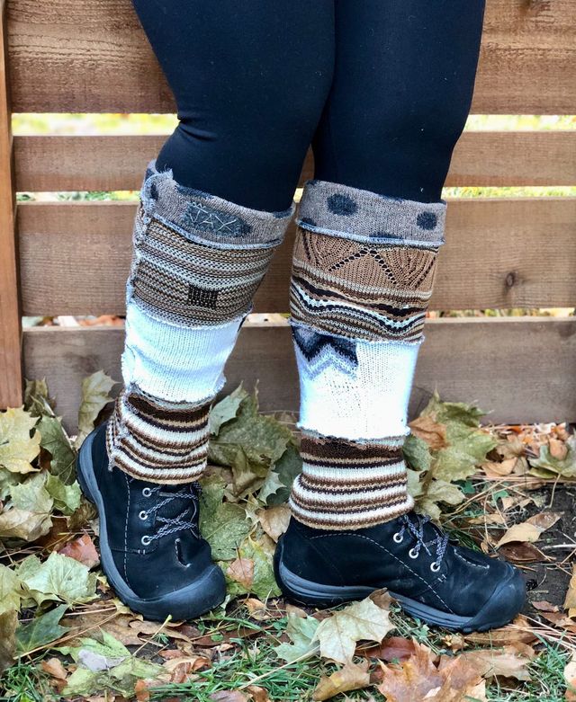 Brown and Cream polka dot fun JAX Legwarmer