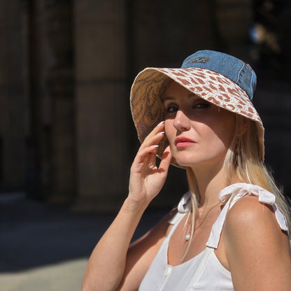 Upcycled Summer Cheetah Sun Hat