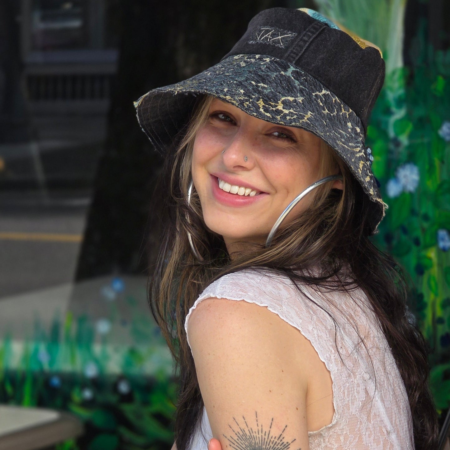 Upcycled Summer Dark Cheetah Sun Hat