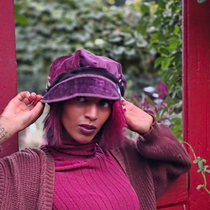 Juicy Purple Velvet Fall Newsboy
