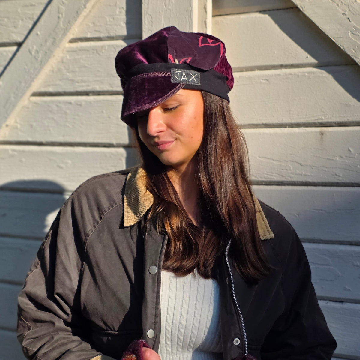 Juicy Purple Velvet Fall Newsboy