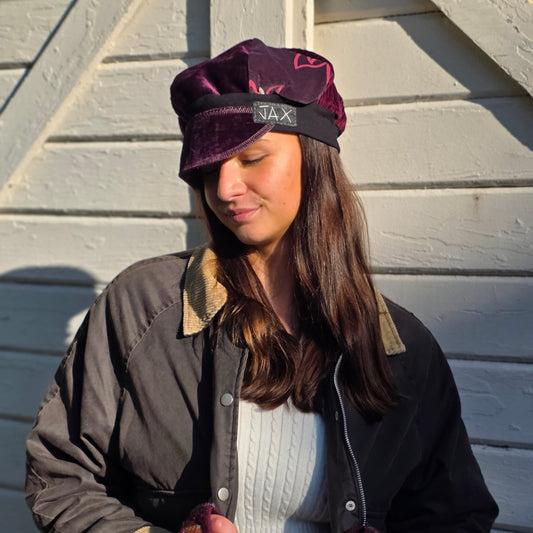 Juicy Purple Velvet Fall Newsboy