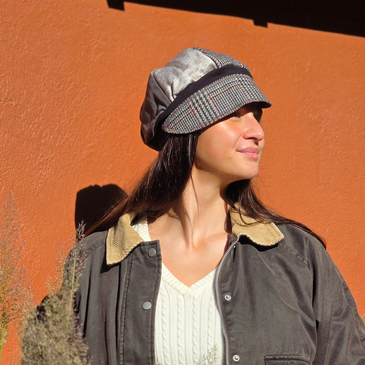 Stormy Grey Tweed Fall Newsboy