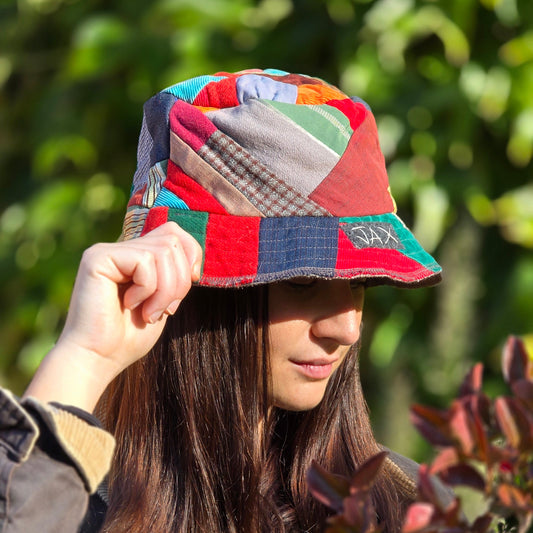 Upcycled Vintage Quilt Reversible Bucket
